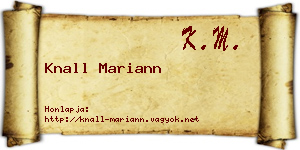 Knall Mariann névjegykártya